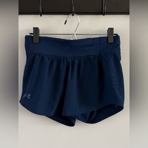Under Armour SpeedPocket Running Shorts Skort Navy Blue Size Small